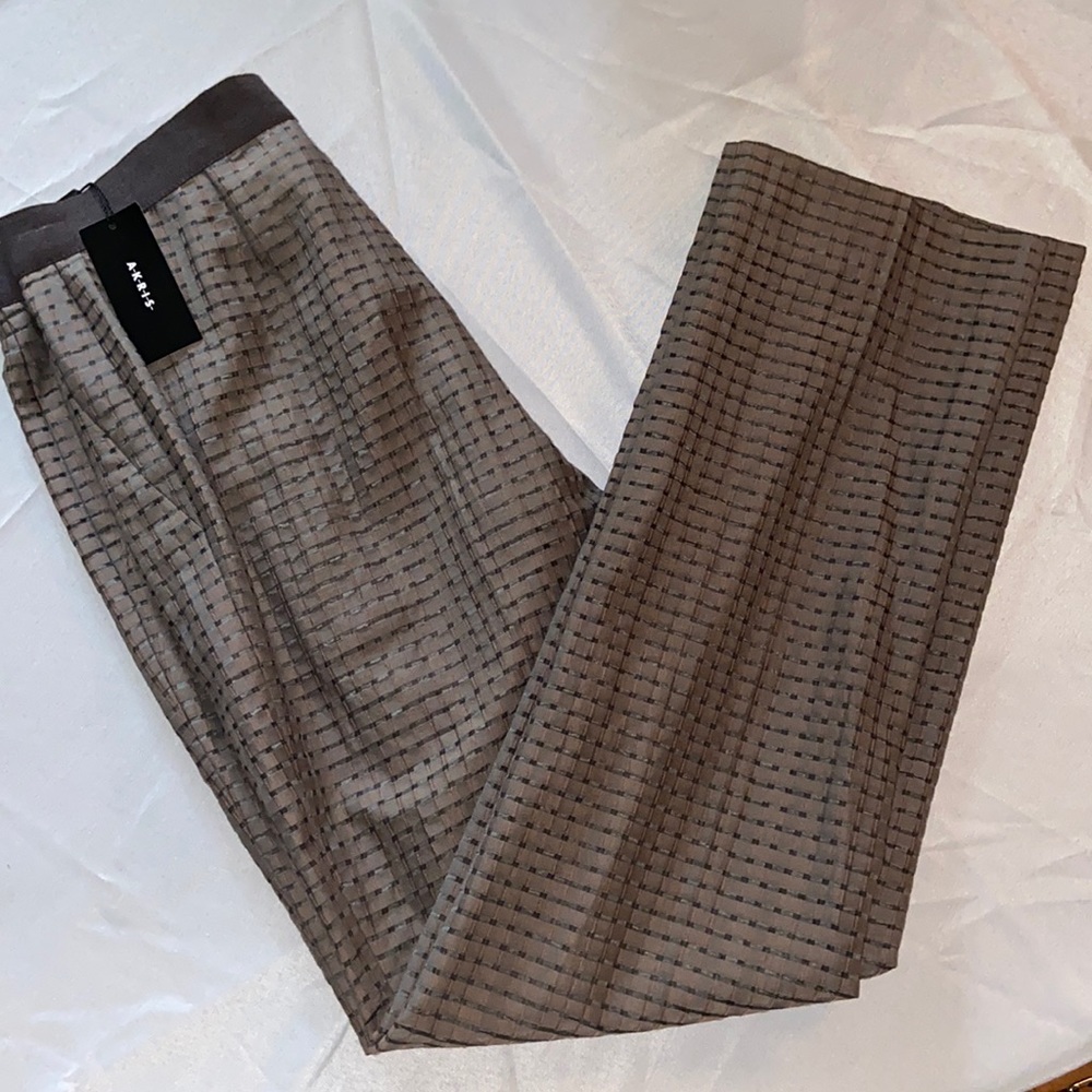 Akris Carl Brown Stretch Waist Pant Size 10 NWT